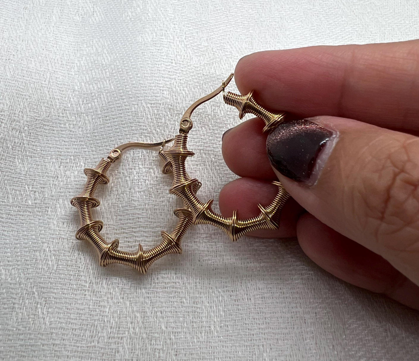 Copper Coil Hoop Earrings