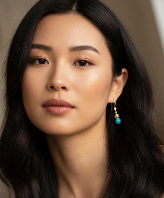 Wu Lou Crystal Gold Drop Earrings