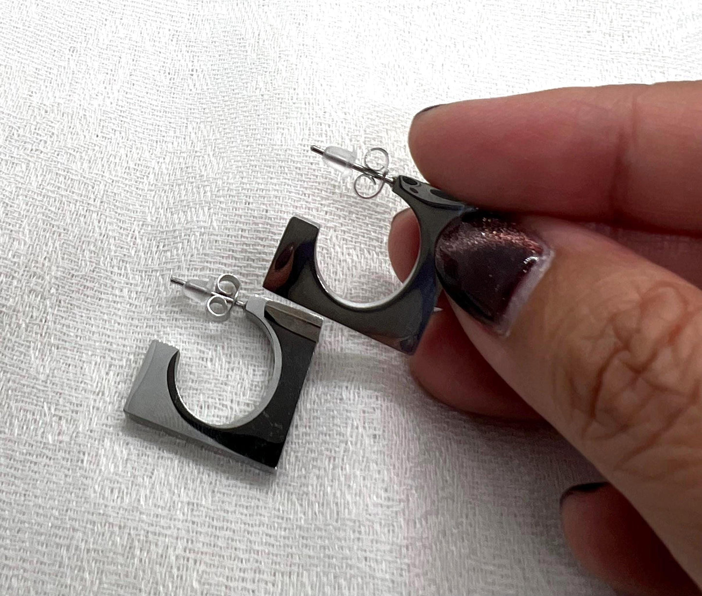 Square Geometric Hoop Earrings