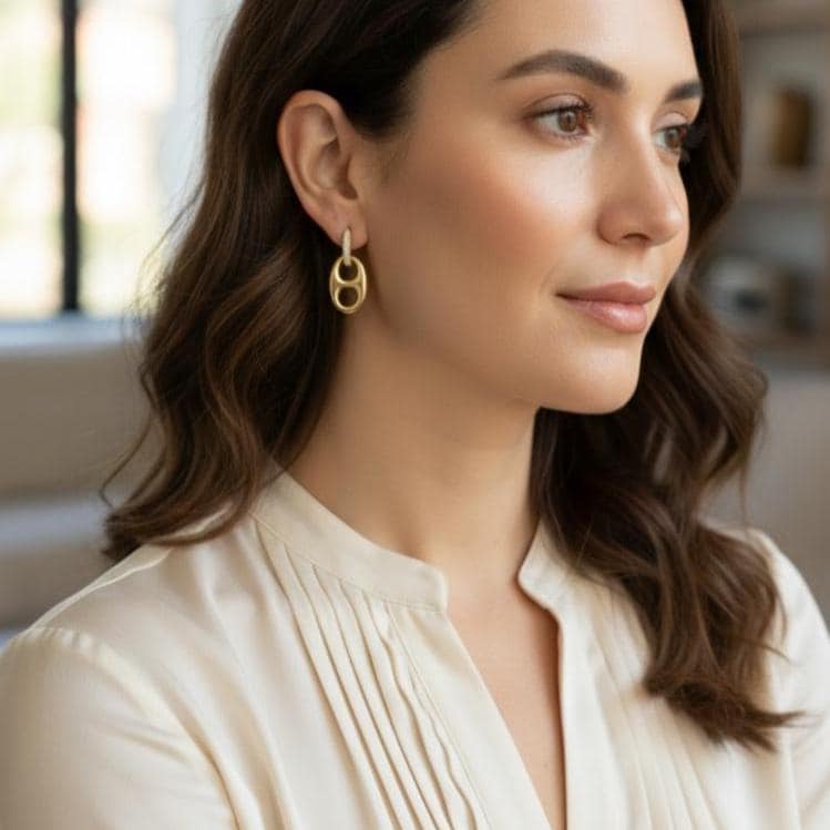 Pavé Crystal Oval Drop Earrings