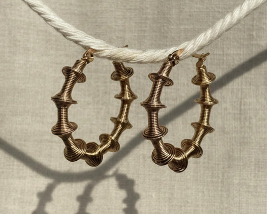 Copper Coil Hoop Earrings
