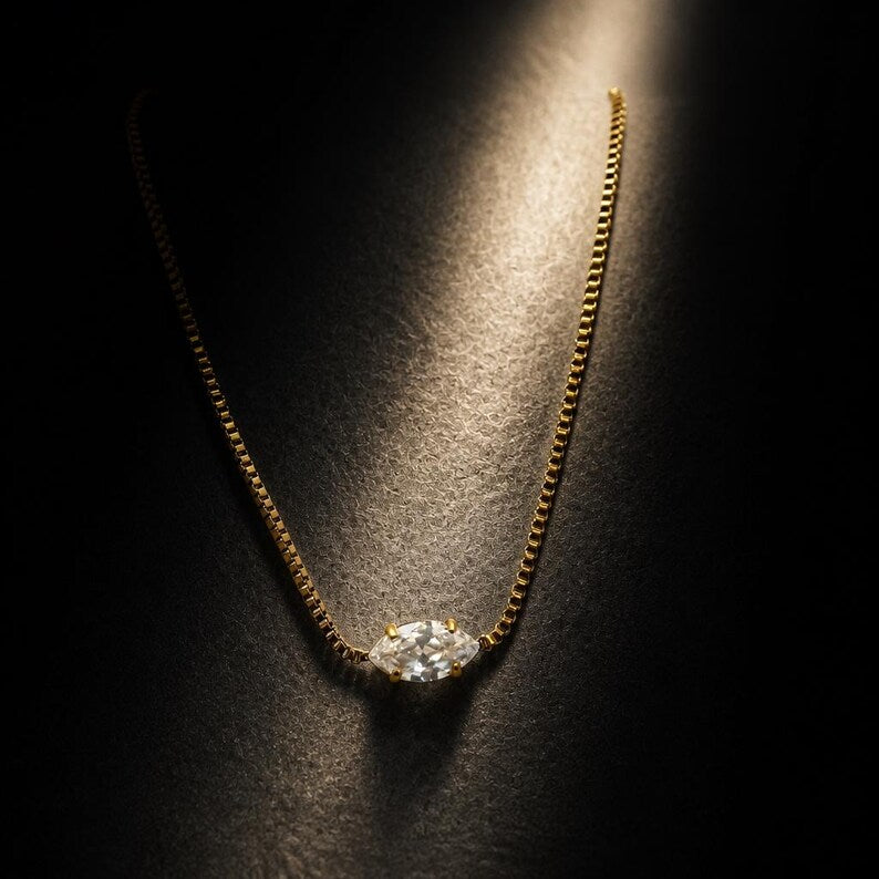 Marquise CZ necklace detail 17