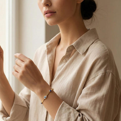 Evil Eye Gold Protection Bracelet