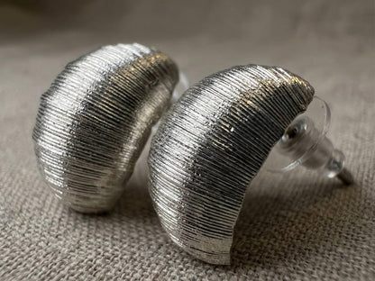 Textured Silver Sculptural Studs