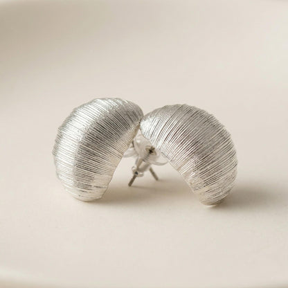 Textured Silver Sculptural Studs