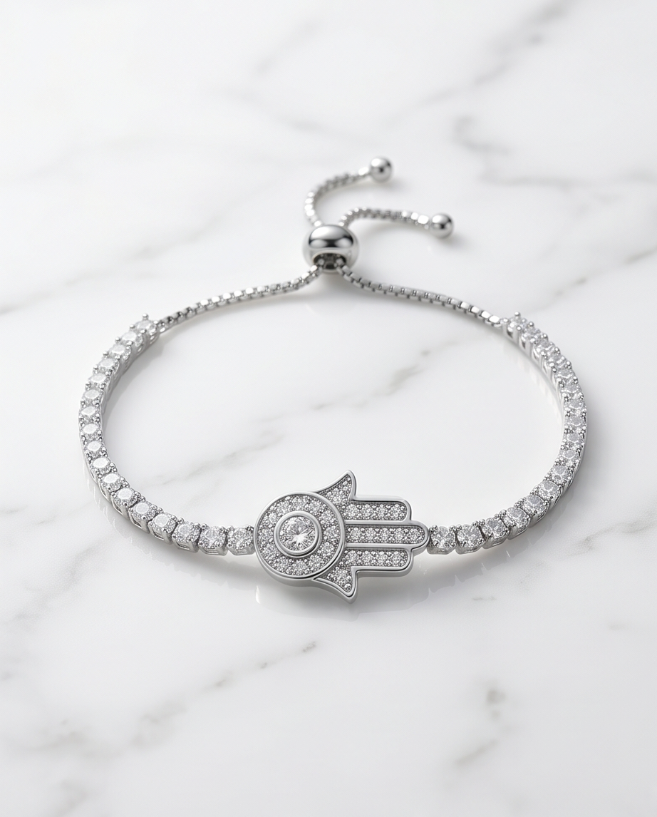 Crystal Pave Hamsa Bracelet