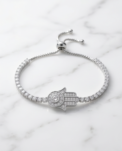 Crystal Pave Hamsa Bracelet
