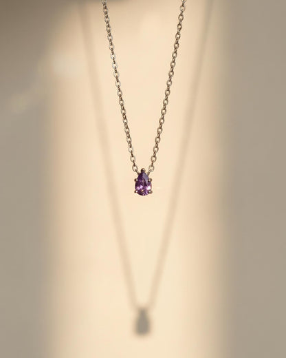 Amethyst Teardrop Floating Necklace