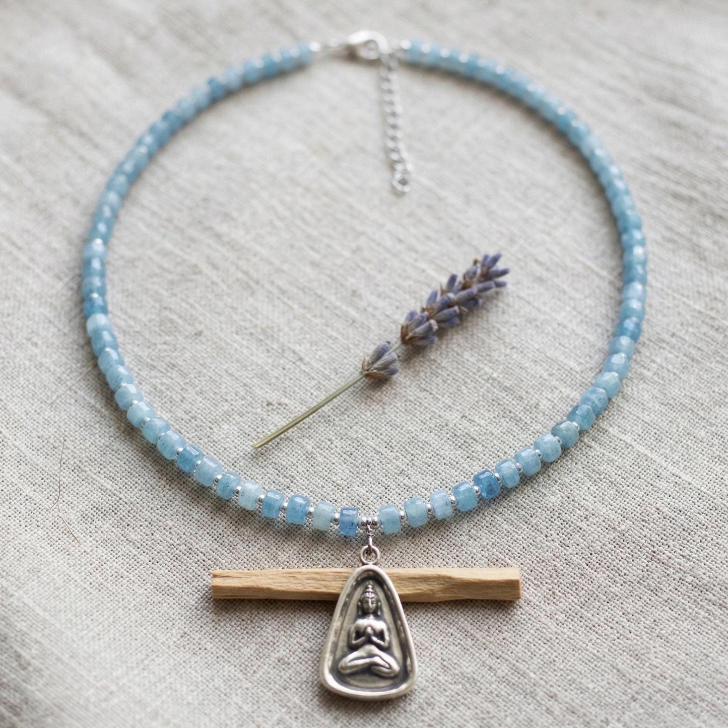 Aquamarine Meditation Necklace