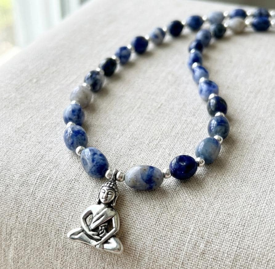 Sodalite Buddha Charm Necklace