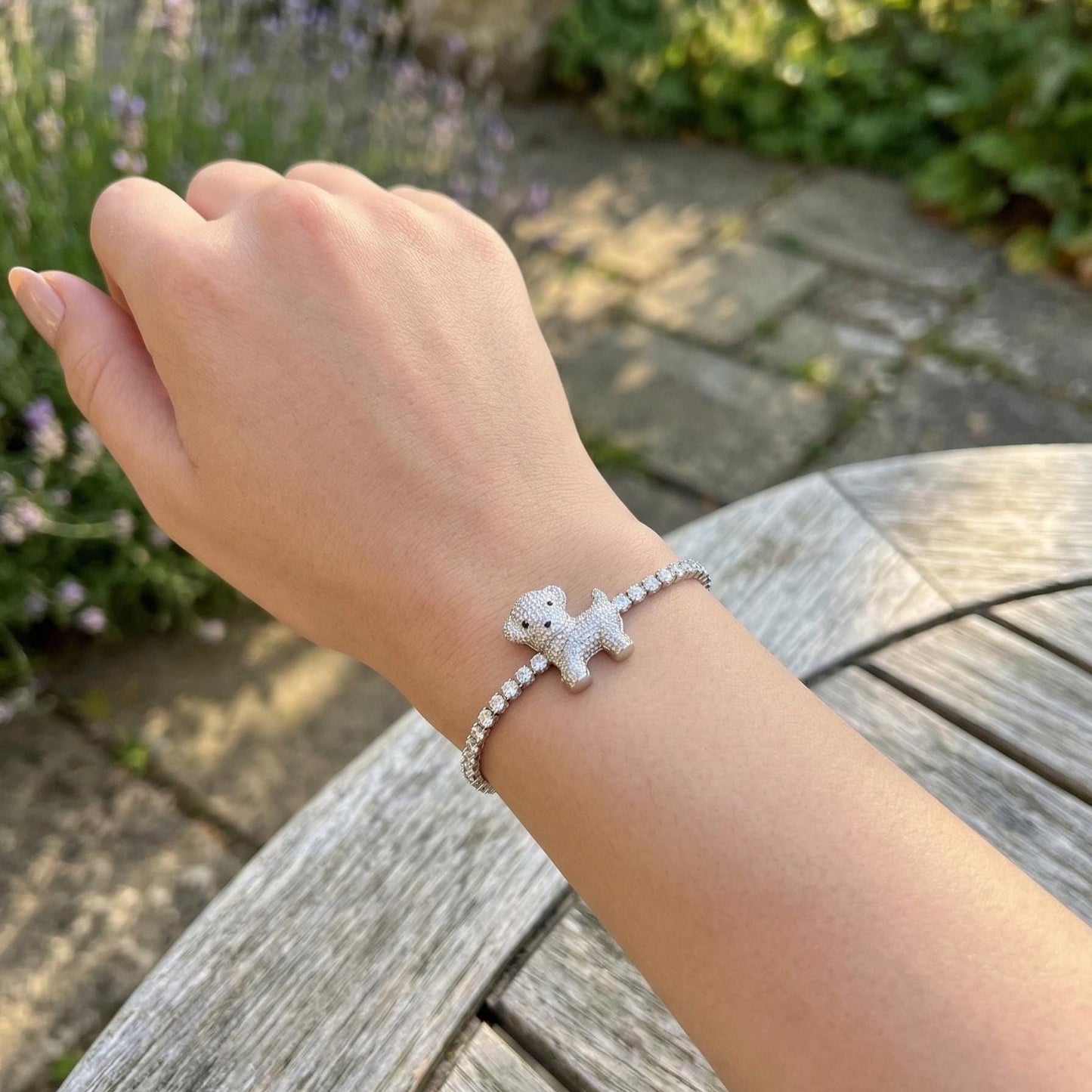 Crystal Pavé Puppy Tennis Bracelet