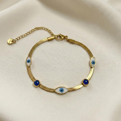 Evil Eye Gold Protection Bracelet