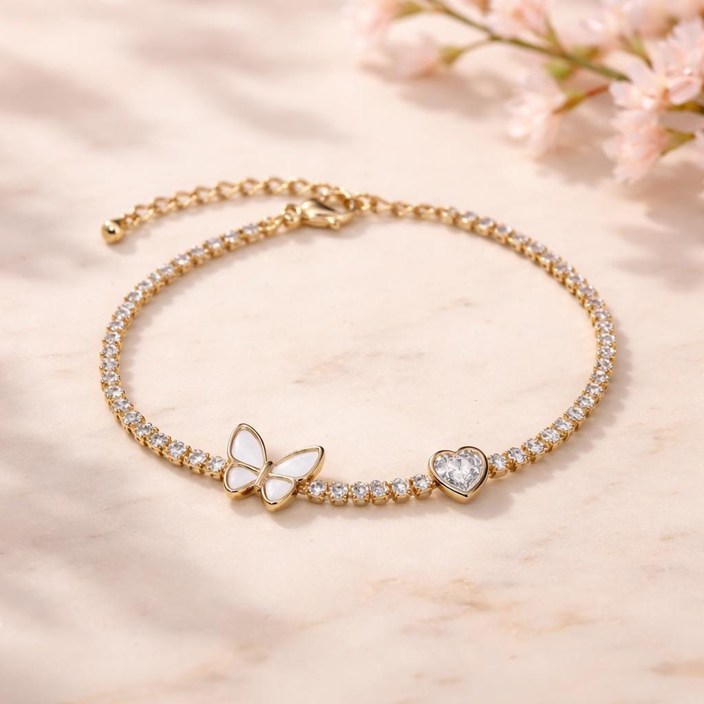 Crystal Pavé Butterfly Bracelet
