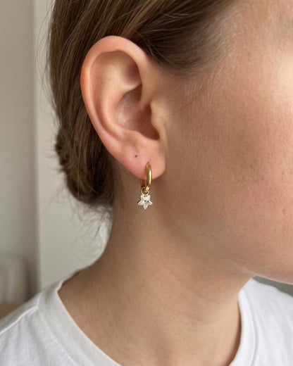 Crystal Star Huggie Hoops