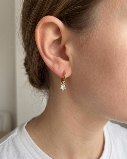 Crystal Star Huggie Hoops