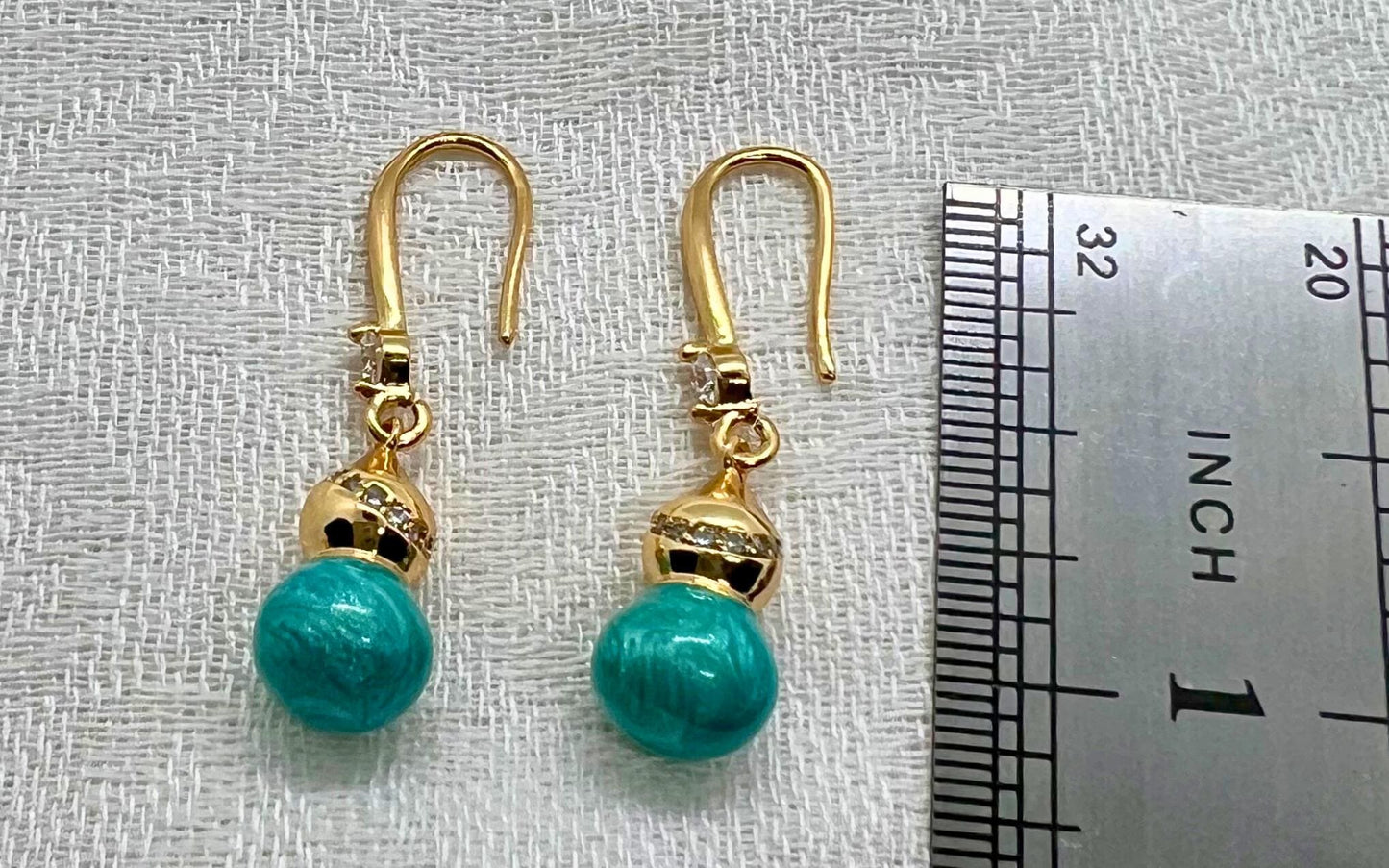 Wu Lou Crystal Gold Drop Earrings