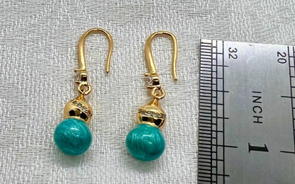 Wu Lou Crystal Gold Drop Earrings