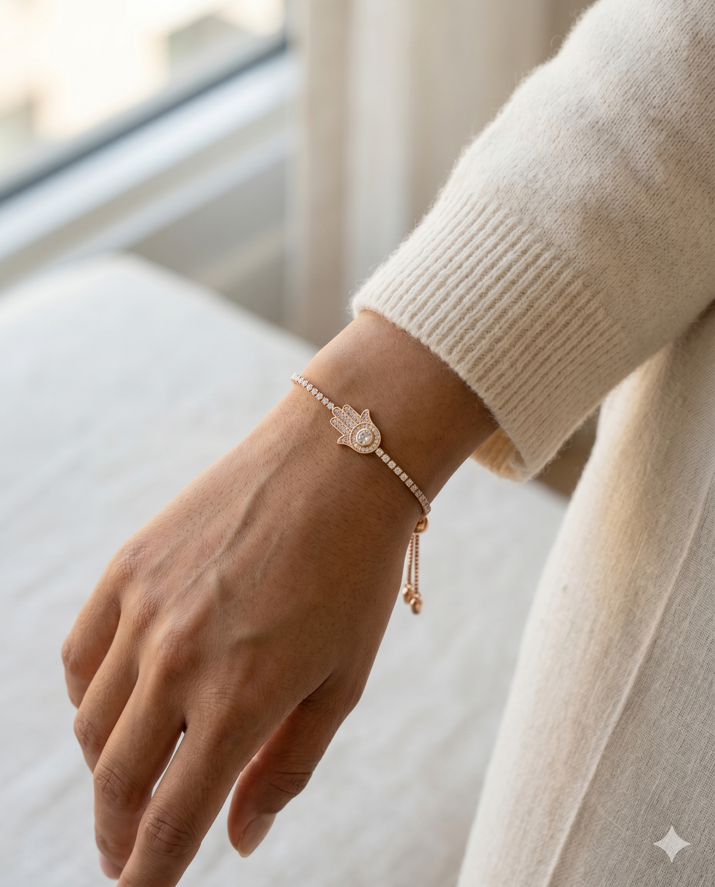 Crystal Pave Hamsa Bracelet