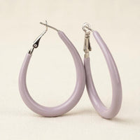 Lilac Teardrop Hoop Earrings