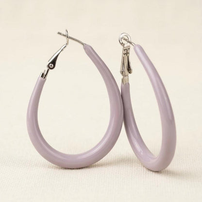 Lilac Teardrop Hoop Earrings