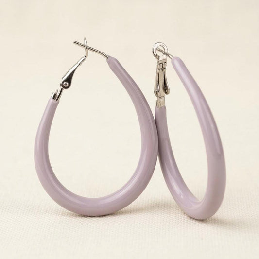 Lilac Teardrop Hoop Earrings