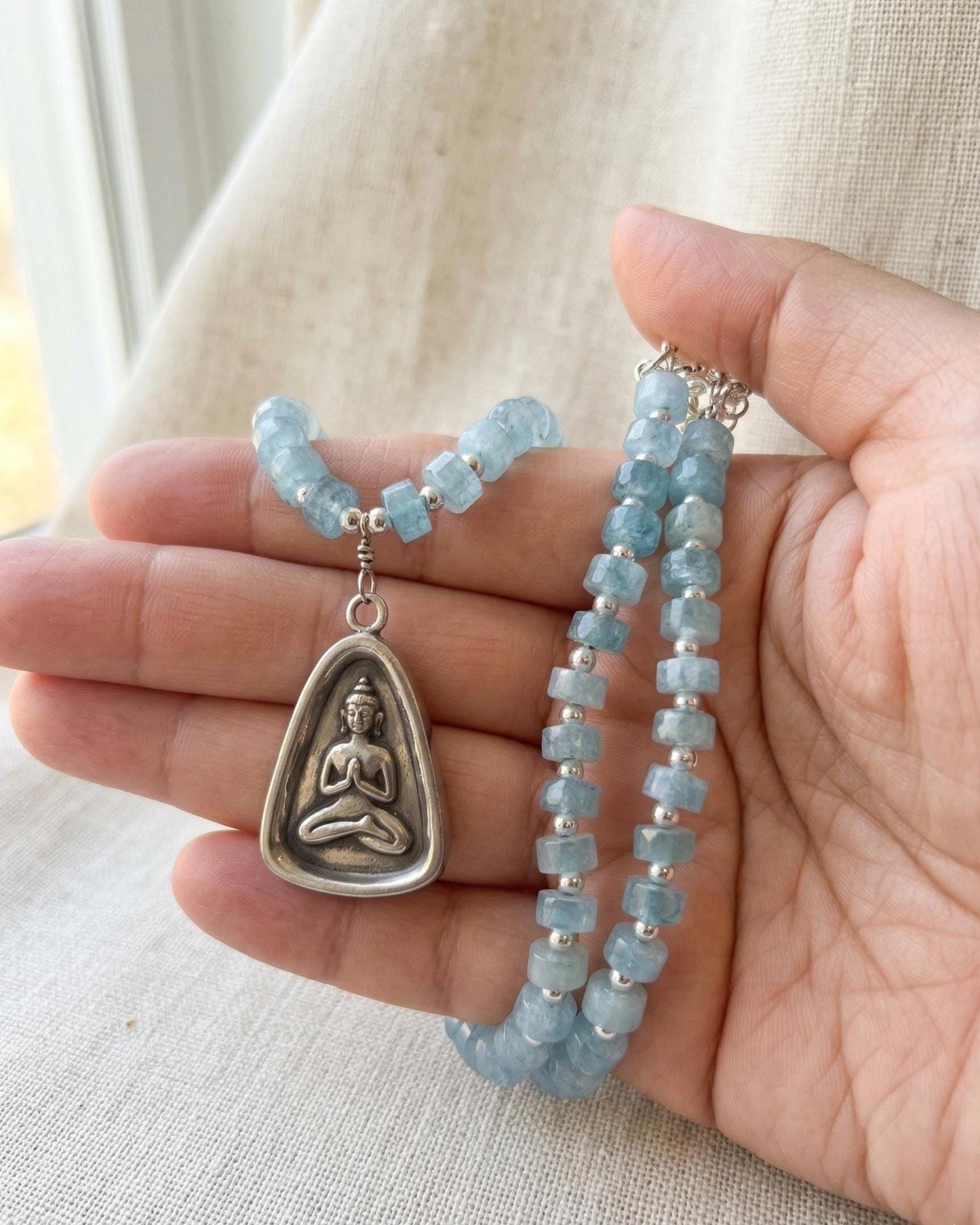 Aquamarine Meditation Necklace