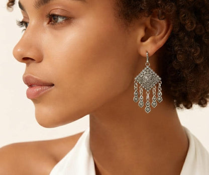 Thai Silver Dangle Earrings