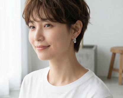Oval Huggie Hoop Earrings – 15mm Minimalist Stainless Steel Hoops