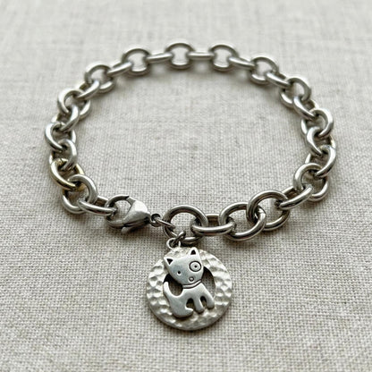 Dog Charm Stainless Steel Bracelet
