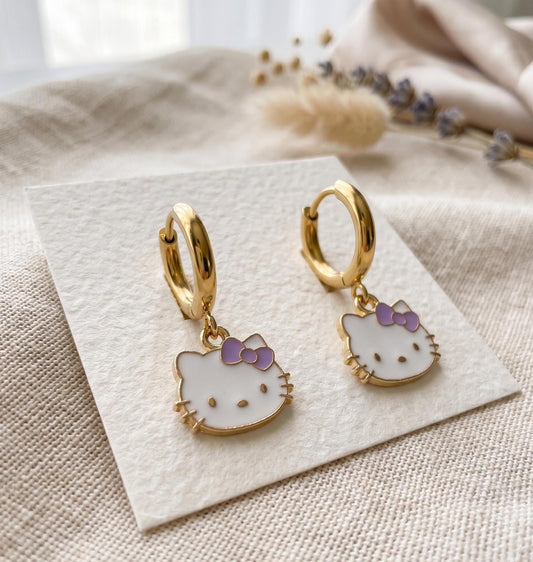 Hello Kitty Gold Huggie Earrings