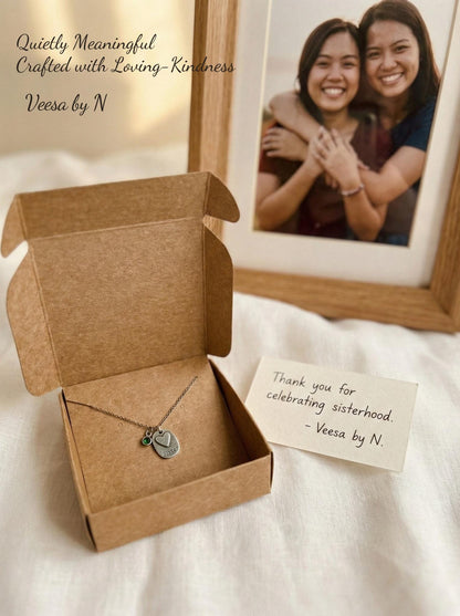 Personalized Sister Heart Necklace
