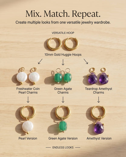 Huggie Hoop Wardrobe — Interchangeable Charm Earring Set
