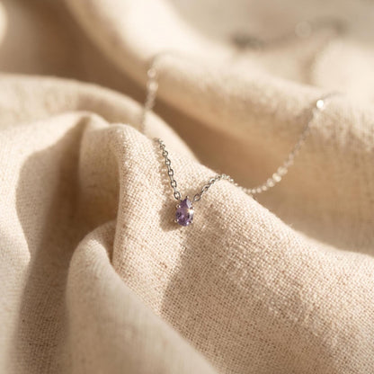 Amethyst Teardrop Floating Necklace