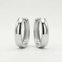 Oval Huggie Hoop Earrings – 15mm Minimalist Stainless Steel Hoops
