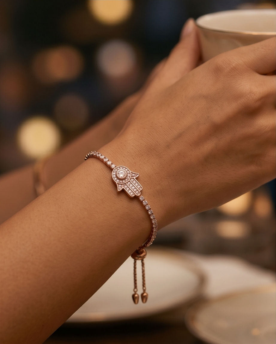 Crystal Pave Hamsa Bracelet