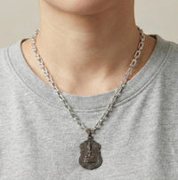 Thai Buddha Pewter Amulet Necklace