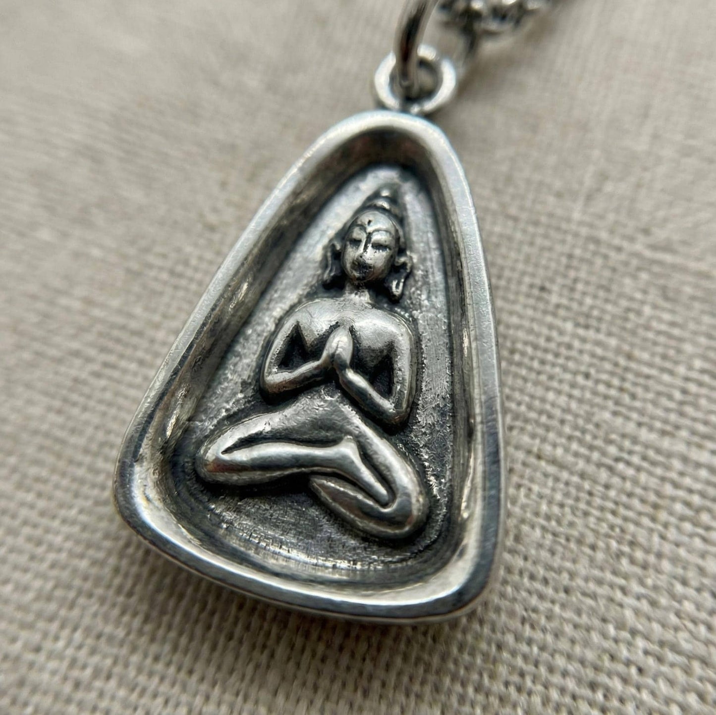 Silver Buddha Pendant Necklace