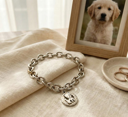 Dog Charm Stainless Steel Bracelet