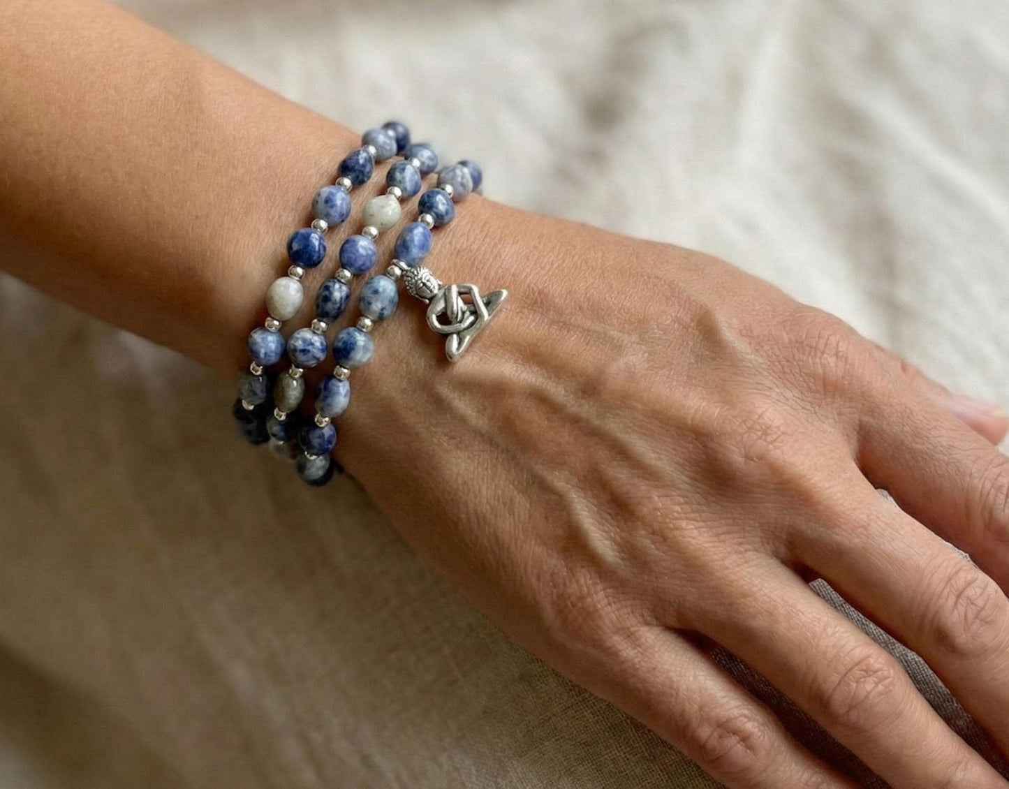 Sodalite Buddha Charm Necklace