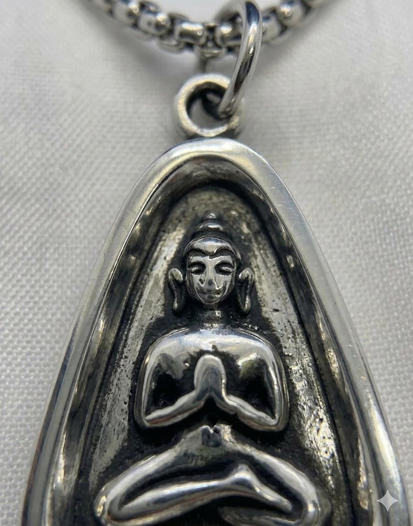 Silver Buddha Pendant Necklace