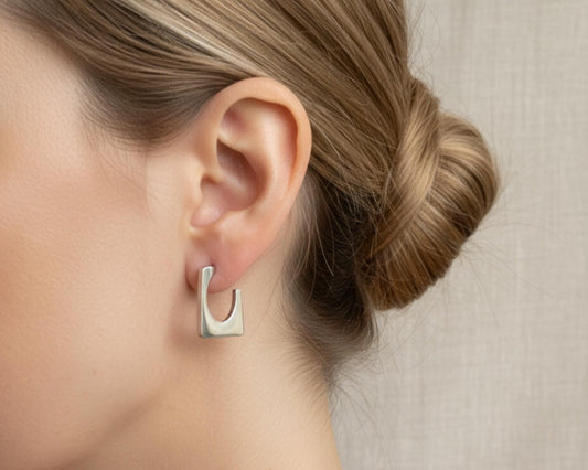 Square Geometric Hoop Earrings