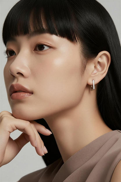 Square Geometric Hoop Earrings