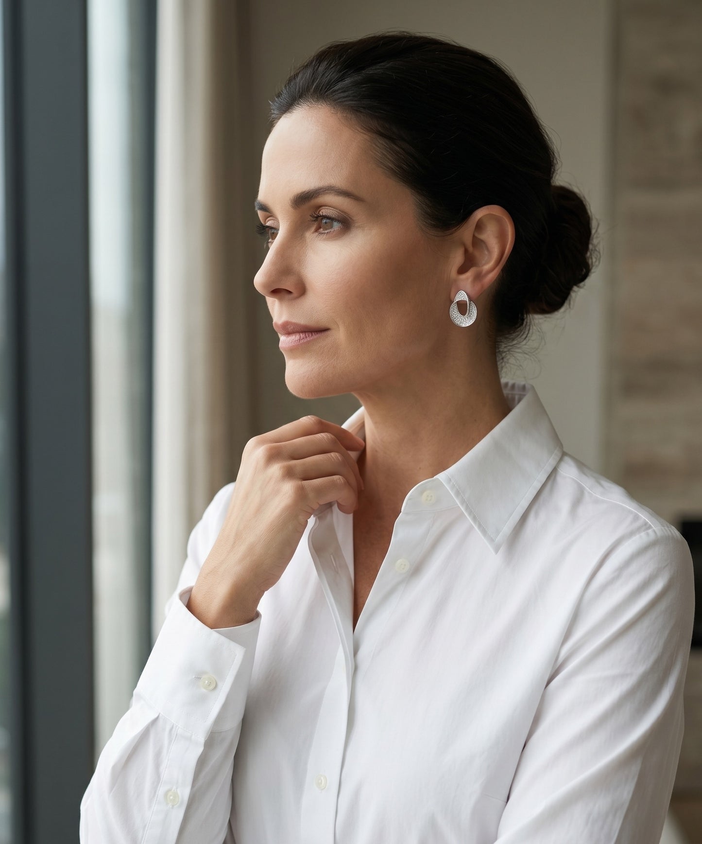 Crystal Pavé Ribbon Stud Earrings — Gold & Silver Minimalist Everyday