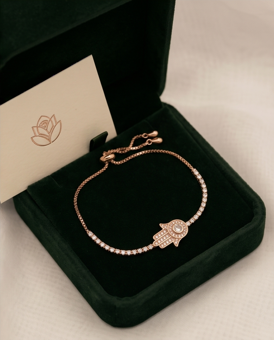 Crystal Pave Hamsa Bracelet