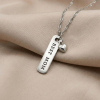 Engraved Mom Heart Necklace