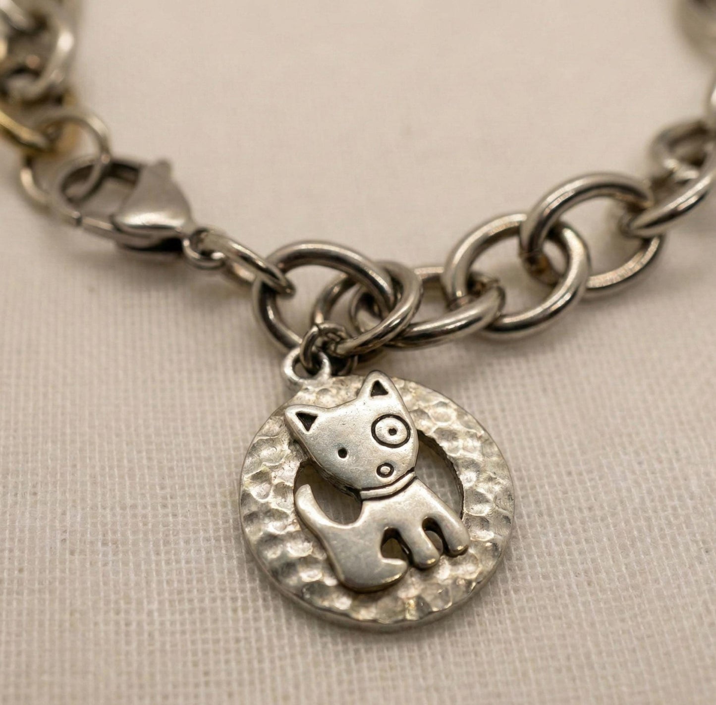Dog Charm Stainless Steel Bracelet