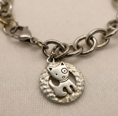 Dog Charm Stainless Steel Bracelet