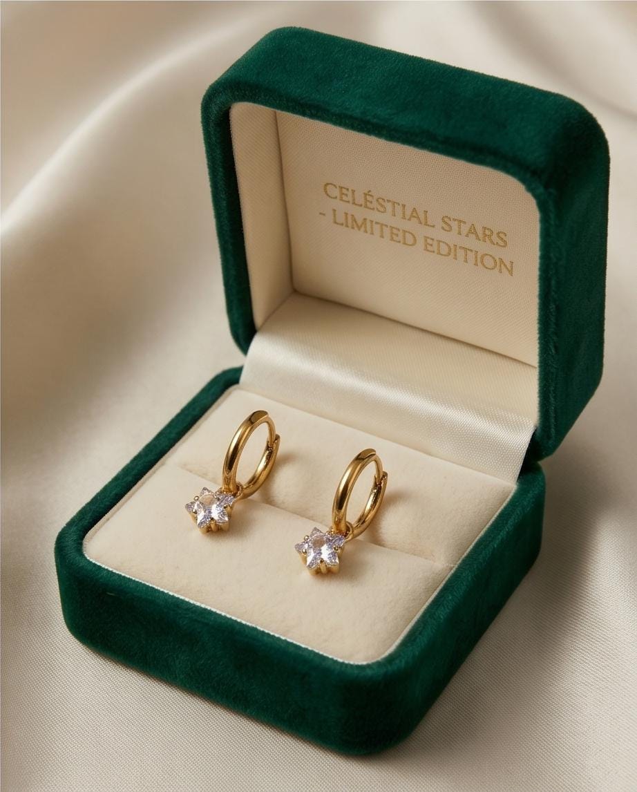 Crystal Star Huggie Hoops