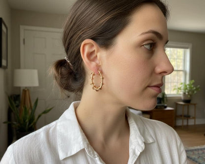 Copper Coil Hoop Earrings