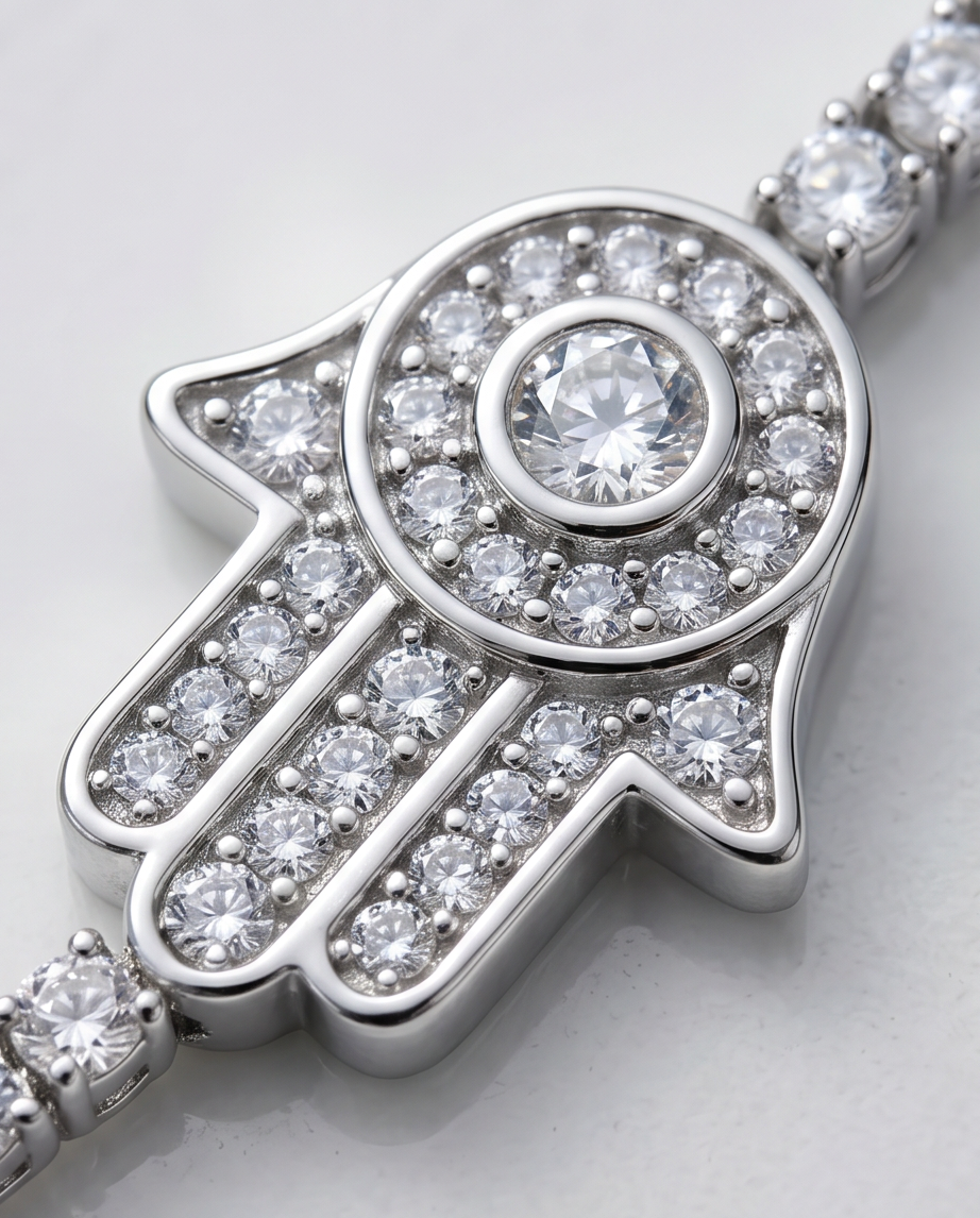 Crystal Pave Hamsa Bracelet